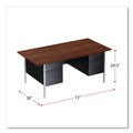  | Alera ALESD7236BM 72 in. x 36 in. x 29.5 in. Double Pedestal Steel Desk - Mocha/Black Chrome-Plated Legs image number 2