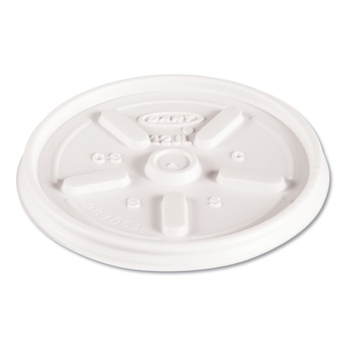  | Dart 12JL Plastic Lids for 12oz Hot/Cold Foam Cups - Vented (1000/Carton) image number 0