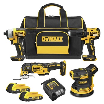 Factory Reconditioned Dewalt 20V MAX Brushless Lithium-Ion Cordless 4-Tool Combo Kit (2 Ah)