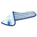 Mops | Rubbermaid Commercial FGQ80000WH00 18 in. x 5.5 in. Microfiber Finish Pad - Blue/White (6/Box) image number 5