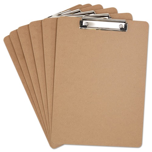  | Universal UNV05562 1/2 in. Capacity 8-1/2 in. x 12 in. Hardboard Clipboard - Brown (6/Pack) image number 0