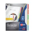 Office Jansan | Avery 16740 5-Tab 11 in. x 8.5 in. Easy View Plastic Dividers with Multicolored Tabs and Sheet Protector - Clear (1-Set) image number 0