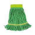 Office Jansan | Boardwalk BWK501GN 5 in. Headband Super Loop Cotton/Synthetic Fiber Wet Mop Head - Small, Green (12/Carton) image number 1