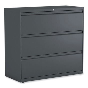 Alera 42 in. x 18.63 in. x 40.25 in. 3 Legal/Letter/A4/A5 Size Lateral File Drawers - Charcoal