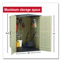 Office Furniture & Lighting | Rubbermaid FG5L3000SDONX Vertical Storage Shed 53 cu ft 2.5 ft x 4 ft x 7 ft Sandstone/Faint Maple image number 2