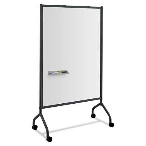  | Safco 8511BL Impromptu 42 in. x 21.5 in. x 72 in. Magnetic Whiteboard Collaboration Screen - White/Black image number 0
