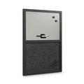 Office Jansan | MasterVision MX04433168 24 in. x 18 in. Designer Combo MDF Wood Frame Fabric Bulletin/Dry Erase Board - Charcoal/Gray/Black image number 2