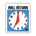 Bulk Savings Pricing 2 | Cosco 098010 5 in. x 6 in. Will Return Later Sign - Blue image number 1