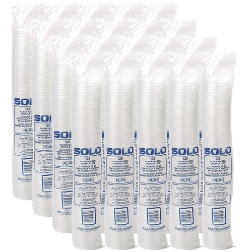 Food Trays, Containers, and Lids | Dart PL4N 3.25 - 9 oz. Portion/Souffle Cup Lids - Clear (2500/Carton) image number 0