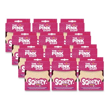 Rust-Oleum Sqeezy 4 in. x 5.3 in. Dual Scrubber/Sponge - Pink (12/Carton)