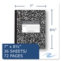 Office Jansan | Roaring Spring 77332 8.5 in. x 7 in. Sheets Wide/Legal Rule Marble Cover Composition Book - Black image number 1