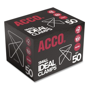 ACCO A7072620B No. 2 Smooth Ideal Clamps - Silver (50/Box)