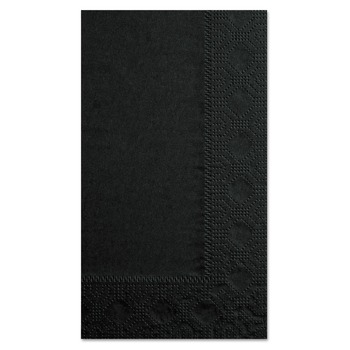 Hoffmaster 15 in. x 17 in. 2-Ply Dinner Napkins - Black (1000/Carton)