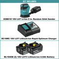 Random Orbital Sanders | Makita XOB01Z-BL1840BDC2 18V LXT Lithium-Ion 5 in. Cordless Random Orbit Sander and 2 Batteries with Rapid Optimum Charger Bundle (4 Ah) image number 1