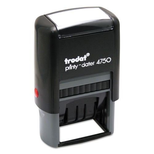 Stamps & Stamp Supplies | Trodat E4756 1.63 in. x 1 in. Printy Economy 5-in-1 Self-Inking Date Stamp - Blue/Red image number 0