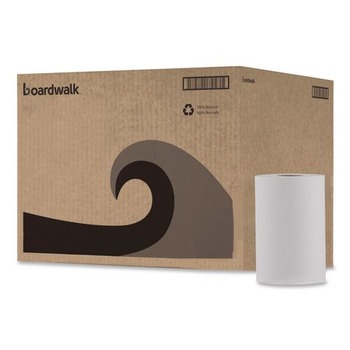 Boardwalk BWK6250 8 in. x 350 ft. 1-Ply Hardwound Nonperforated Paper Towels - White (12/Carton)