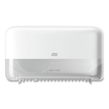 Tork 473200 14.17 x 5.08 x 8.23 Elevation Coreless High Capacity Bath Tissue Dispenser - White