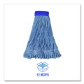 Mops | Boardwalk BWK504BL 5 in. Super Loop Cotton/Synthetic Fiber Wet Mop Head - X-Large, Blue (12/Carton) image number 4