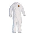 Bib Overalls | Ansell KCC44312 A40 Coveralls with Zipper Front and Elastic Wrists and Ankles - Medium/White (25/Carton) image number 0