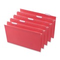 Office Jansan | Universal UNV14218 1/5 Cut Tab Legal Size Deluxe Color Hanging File Folders - Red (25/Box) image number 1