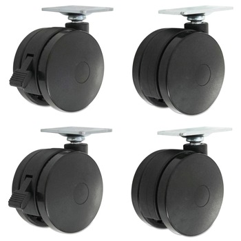 Alera 2 in. Wheel Grip Ring Stem Casters for Height-Adjustable Table Bases - Black (4/Set)