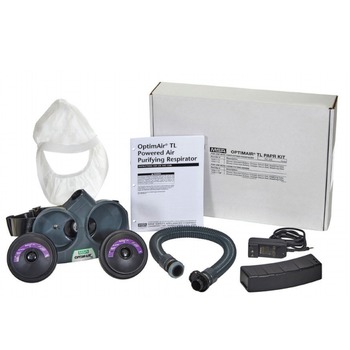 MSA OptimAir TL Powered Air-Purifying Respirator Kit with Low Profile White Hood