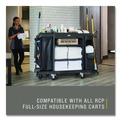 Utility Carts | Rubbermaid Commercial 2202526 9 in. x 21.1 in. x 33 in. 3.7 Bushels Side-Load Linen Bag for Rubbermaid Commercial 2202581/2202527/2202587 Carts - Black (4/Carton) image number 3