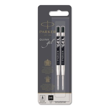 Parker Parker Medium Conical Tip Retractable Gel Ink Roller Ball Pens Refill - Black Ink (2/Pack)
