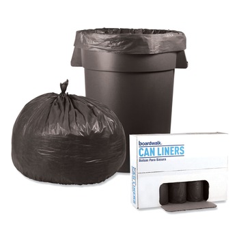 Boardwalk H7658SGKR01 38 in. x 58 in. 1.1 mil 60 gal. Low-Density Waste Can Liners - Gray (100/Carton)