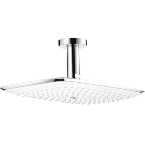 Fixtures | Hansgrohe 27390401 PureVida 15 in. x 10 in. Ceiling Mount Showerhead (White/Chrome) image number 0