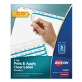 Dividers & Tabs | Avery 11556 11 in. x 8.5 in. 5-Tab Print and Apply Index Maker Clear Label Dividers - White (50 Sets/Box) image number 0