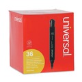  | Universal UNV07050 Chisel Tip Black Ink Permanent Marker Value Pack (36/Pack) image number 0