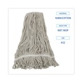 Mops | Boardwalk BWK4032C Value Standard Cotton Mop Head - White (12/Carton) image number 4