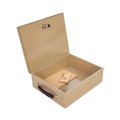 Retail Store Supplies | CONTROLTEK 500134 14.38 in. x 11 in. x 4.13 in. 1-Compartment Jumbo Locking Cash Box - Sand image number 3