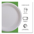 Bowls and Plates | Eco-Products EP-P016NFA Vanguard 6 in. diameter Renewable and Compostable Sugarcane Plates - White (1000/Carton) image number 9