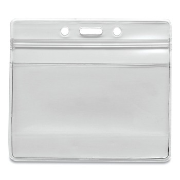 Advantus 4.13 in. x 3.75 in. Holder 3.75 in. x 2.62 in. Insert Horizontal Resealable ID Badge Holders - Frosted (50/Pack)