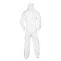 Bib Overalls | Ansell KCC49123 A20 Hood, Boots, and Elastic-Back Breathable Particle Protection Coveralls - Large, White (24/Carton) image number 1