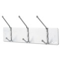 Office Jansan | Safco 4161 18 in. x 3-3/4 in. x 7 in. Three Ball-Tipped Double-Hooks Metal Wall Rack - Satin Metal image number 0