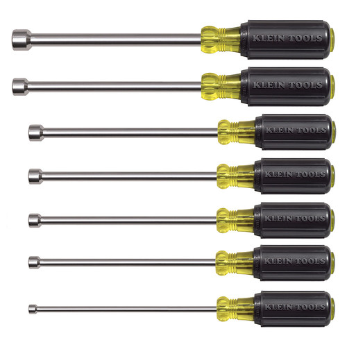 Hand Tool Sets | Klein Tools 647M 7-Piece 6 in. Shaft Magnetic Nut Driver Set image number 0