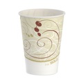 Cups and Lids | SOLO R9N-J8000 9 oz. Symphony Design Wax-Coated Paper Cold Cups - Beige/White (2000/Carton) image number 1