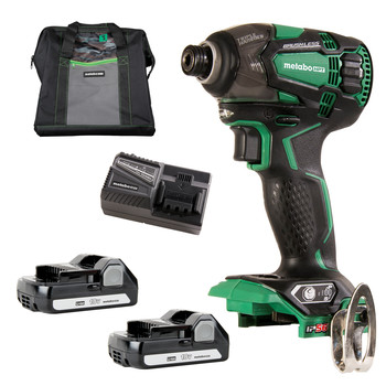 POWER TOOLS | Metabo HPT MultiVolt 18V Brushless Lithium-Ion Cordless Triple Hammer Impact Driver Kit with 2 Batteries (1.5 Ah)