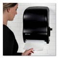Beverage Serveware | San Jamar T1100TBK 12.94 in. x 9.25 in. x 16.5 in. Lever Roll Classic Towel Dispenser - Transparent Black Pearl image number 6