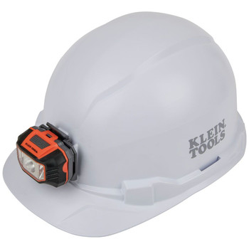Klein Tools Non-Vented Cap Style Hard Hat with Headlamp - White