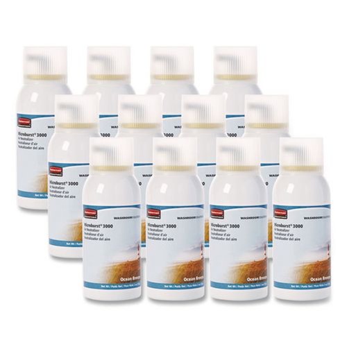 Labor Day Sale! Save $30 off $199! | Rubbermaid Commercial FG4012581 2 oz. Aerosol Spray Microburst 3000 Refill - Ocean Breeze (12/Carton) image number 0