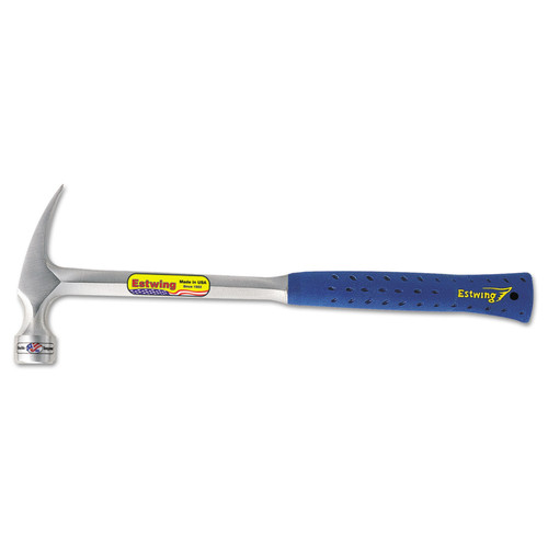 Claw Hammers | Estwing E3-22S Carpenter's Hammer, Framing, 22oz, 16-in Tool Length, Cushion Grip image number 0