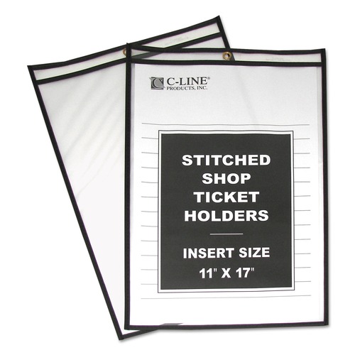 Percentage Off | C-Line 46117 75 in. Stitched Shop Ticket Holders - Clear (25/Box) image number 0