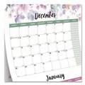 Calendars & Planners | Blueline C171129 14-Month (Dec to Jan): 2025 12.2-in x 27 in. 3-Month Wall Calendar - Colorful Leaves Artwork, White/Multicolor Sheets image number 3