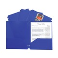File Folders | C-Line 33935 3-Hole Punch 11 in. x 8.5 in. 2-Pocket Heavyweight Poly Portfolio Folder - Blue (25/Box) image number 2