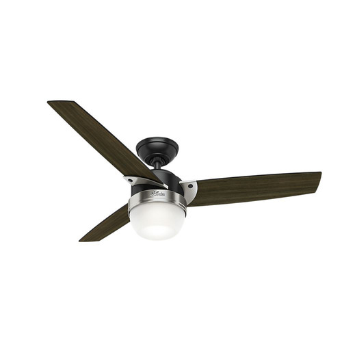 Ceiling Fans | Hunter 59228 48 in. Contemporary Flare Ceiling Fan with Light and Remote (Matte Black) image number 0