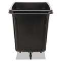 Trash & Waste Bins | Rubbermaid Commercial FG461600BLA 500 lbs. Maximum Weight Capacity 119.7 gal. Interior Volume Capacity Plastic/Metal Cube Truck - Black image number 3